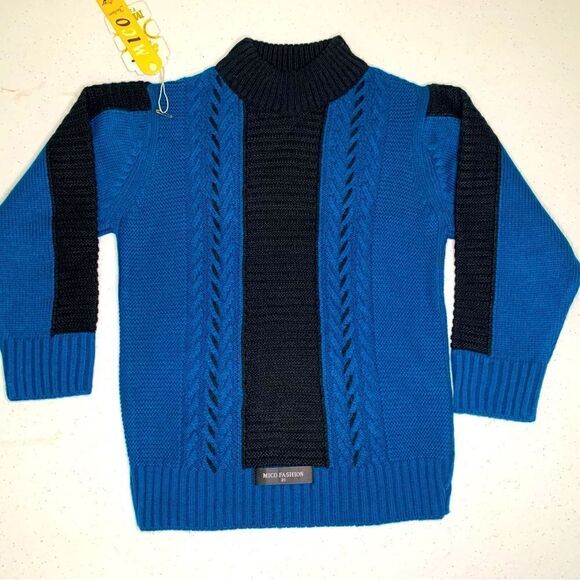 Mico Fashion Kids Blue and Black Sweater - Picture 1 of 7